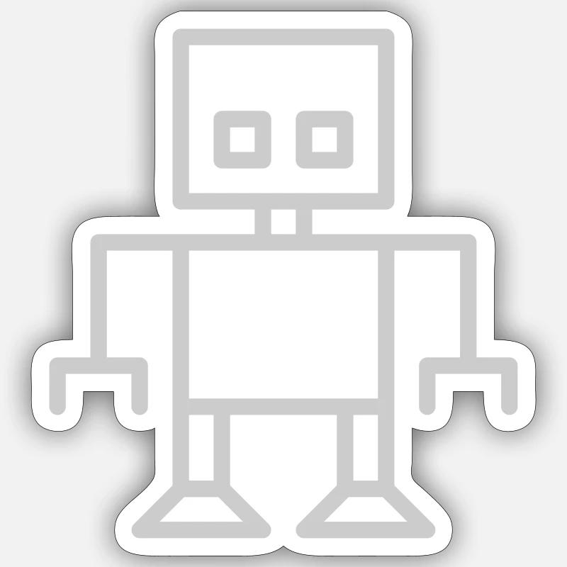 Robot - Sticker taille S (10 x 10 cm) - blanc mat