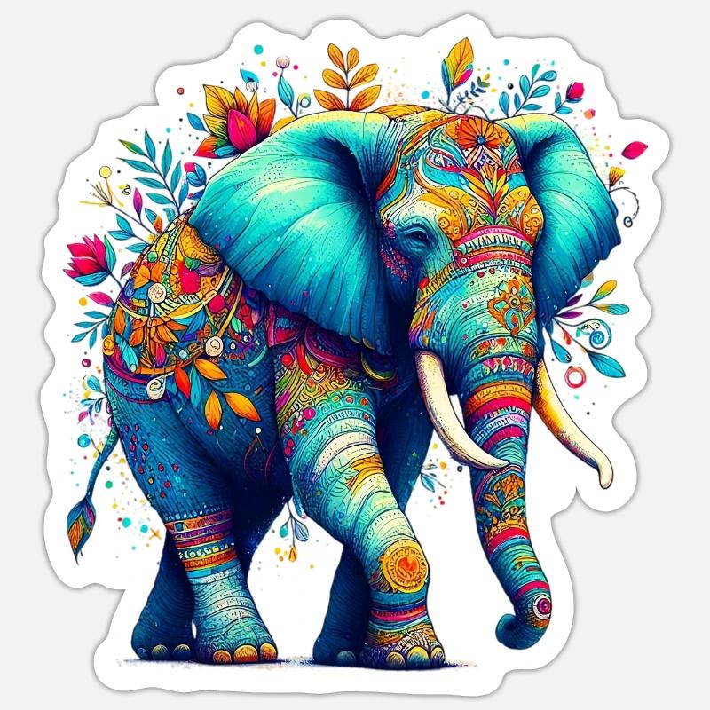 Éléphant Sticker taille S (10 x 10 cm)
