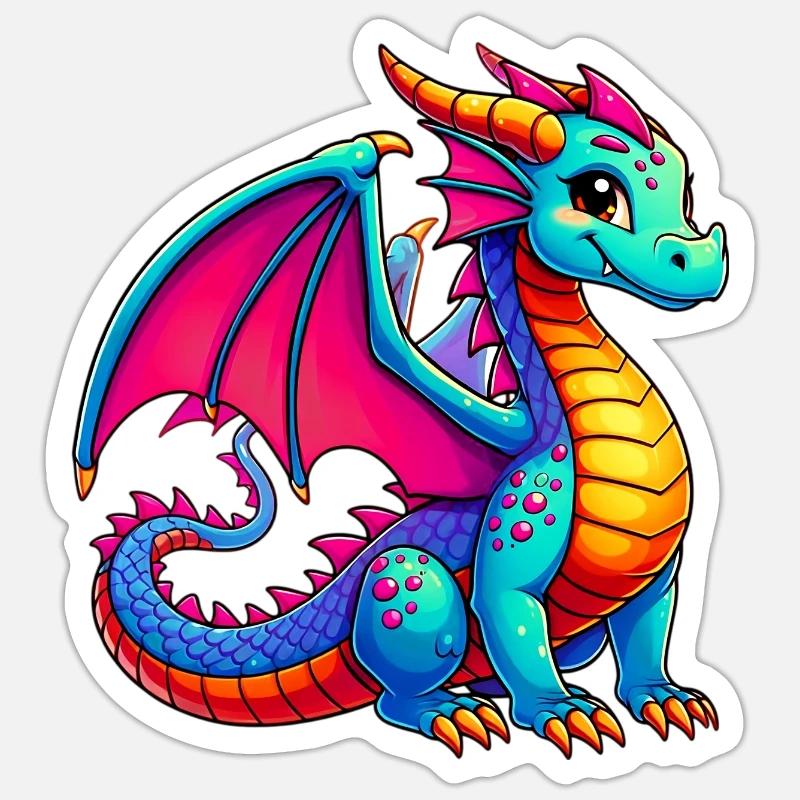Dragon - Sticker size S (10 x 10 cm) - white matte