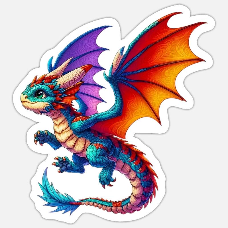 Dragon - Sticker size S (10 x 10 cm) - white matte