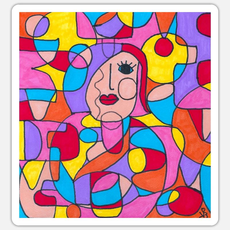 Larme heureuse - Sticker taille S (10 x 10 cm) - blanc mat