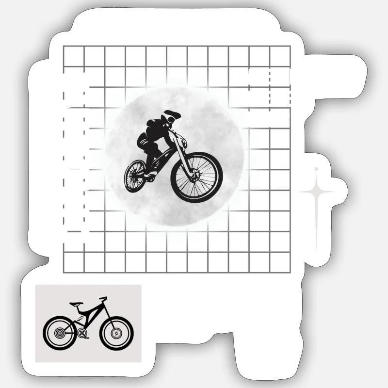 vélo vtt - Sticker taille S (10 x 10 cm) - blanc mat