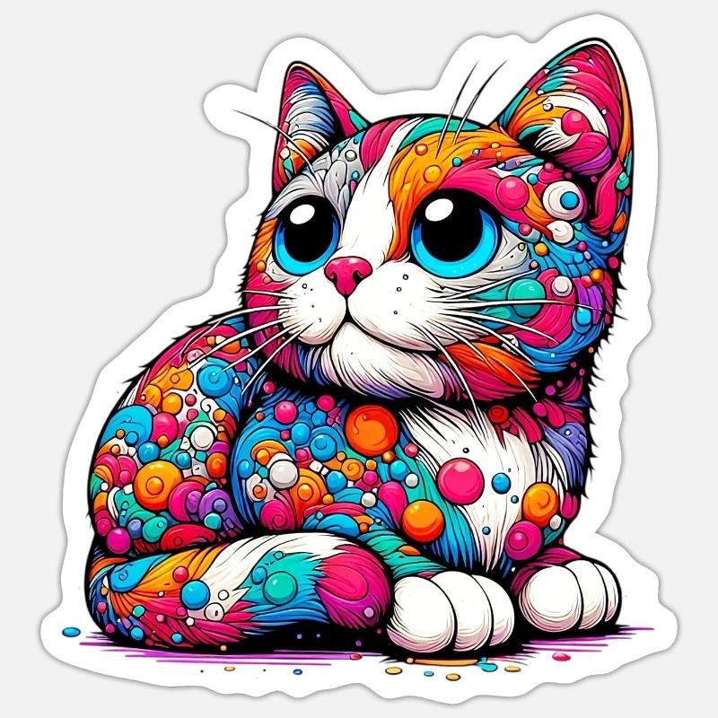 Cat - Sticker size S (10 x 10 cm) - white matte