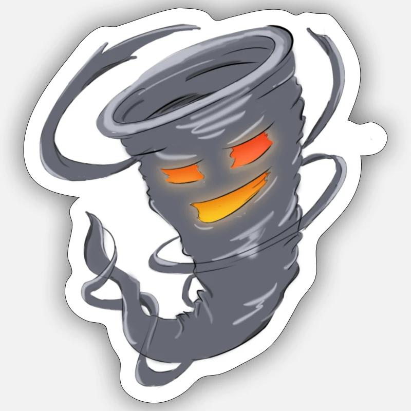 Tornade - Sticker taille S (10 x 10 cm) - blanc mat
