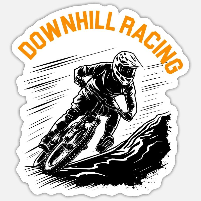 Downhill Racing - Sticker size S (10 x 10 cm) - white matte
