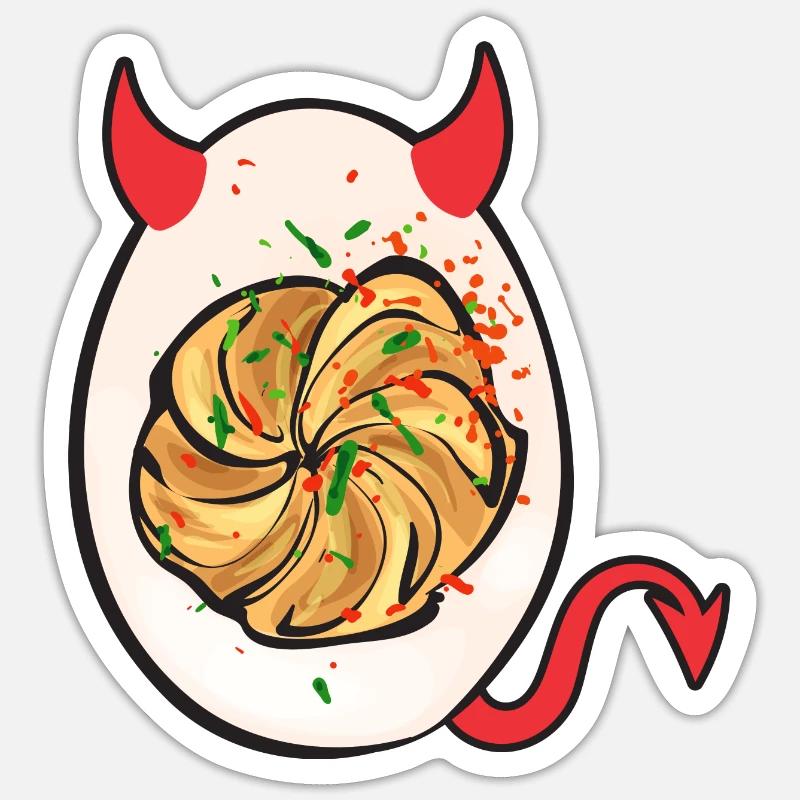 Stuffed Eggs Deviled Eggs - Sticker size S (10 x 10 cm) - white matte