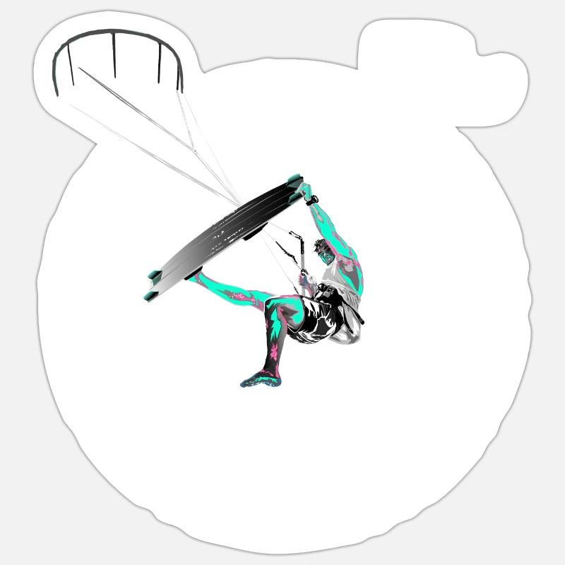 Kitesurf Windkind - Sticker taille S (10 x 10 cm) - blanc mat