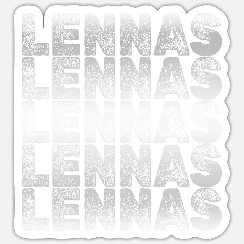Lennas - Sticker Größe S (10 x 10 cm) - Mattweiß
