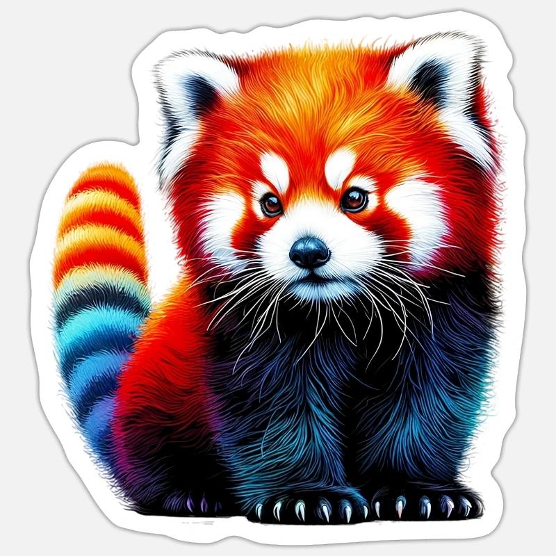 Petit panda - Sticker taille S (10 x 10 cm) - blanc mat