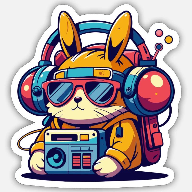 Mr Bunns - Sticker Größe S (10 x 10 cm) - Mattweiß