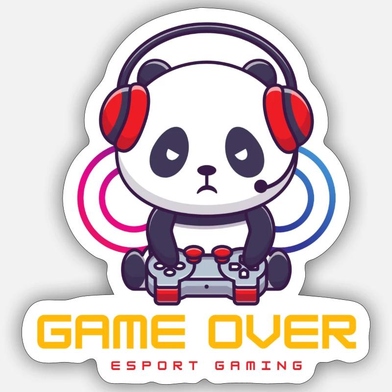 Game over Design - Sticker Größe S (10 x 10 cm) - Mattweiß
