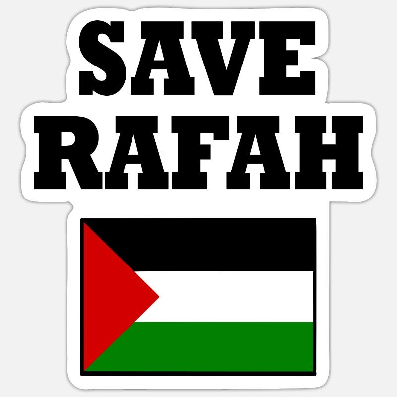Save rafah - Sticker Größe S (10 x 10 cm) - Mattweiß