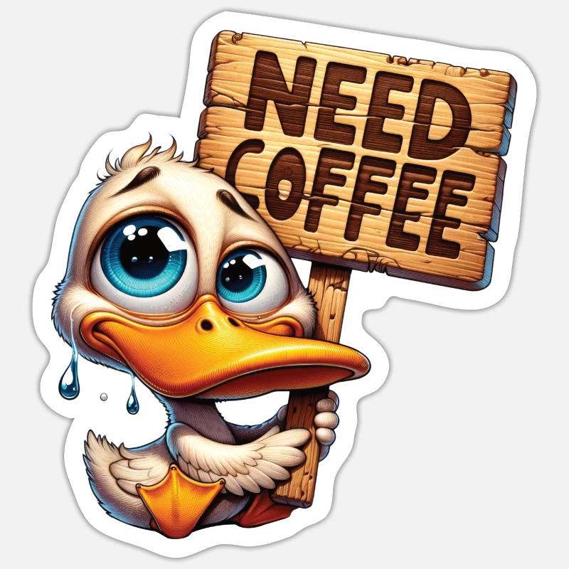 Need Coffee - Brauchte Kaffee Sticker Größe S (10 x 10 cm)
