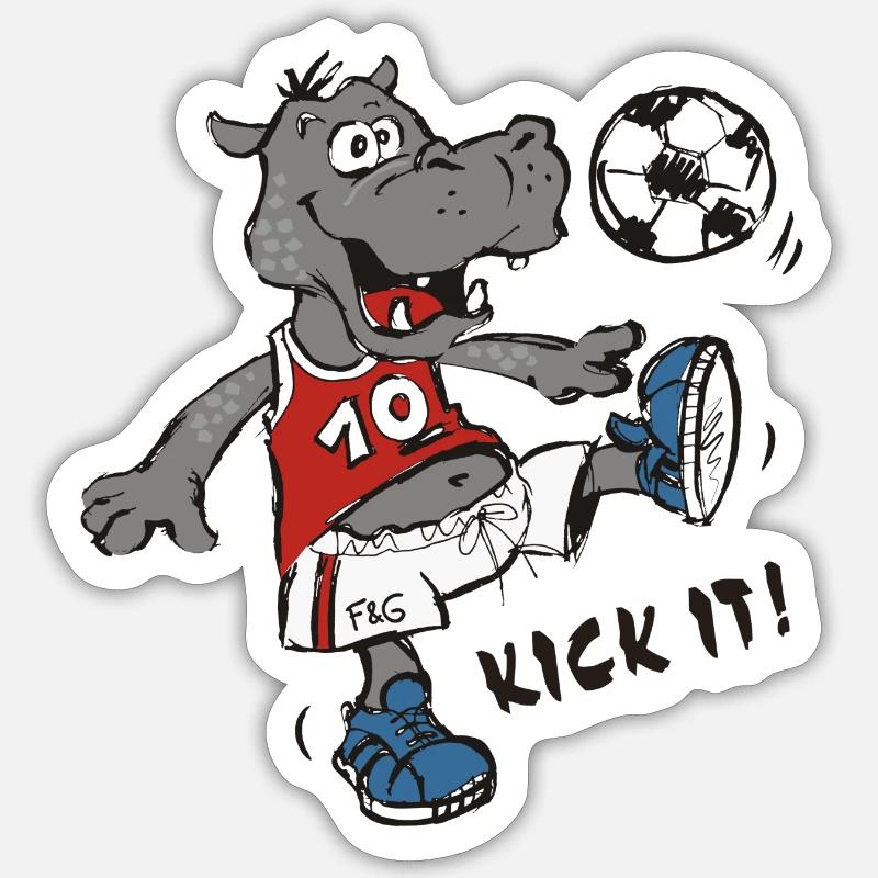 Kick it! - Sticker Größe S (10 x 10 cm) - Mattweiß