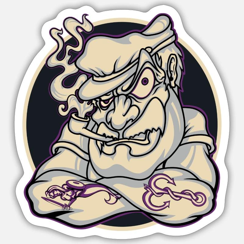 Capitan - Sticker Größe S (10 x 10 cm) - Mattweiß
