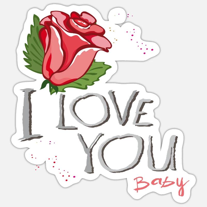 Je t’aime chéri Sticker taille S (10 x 10 cm)