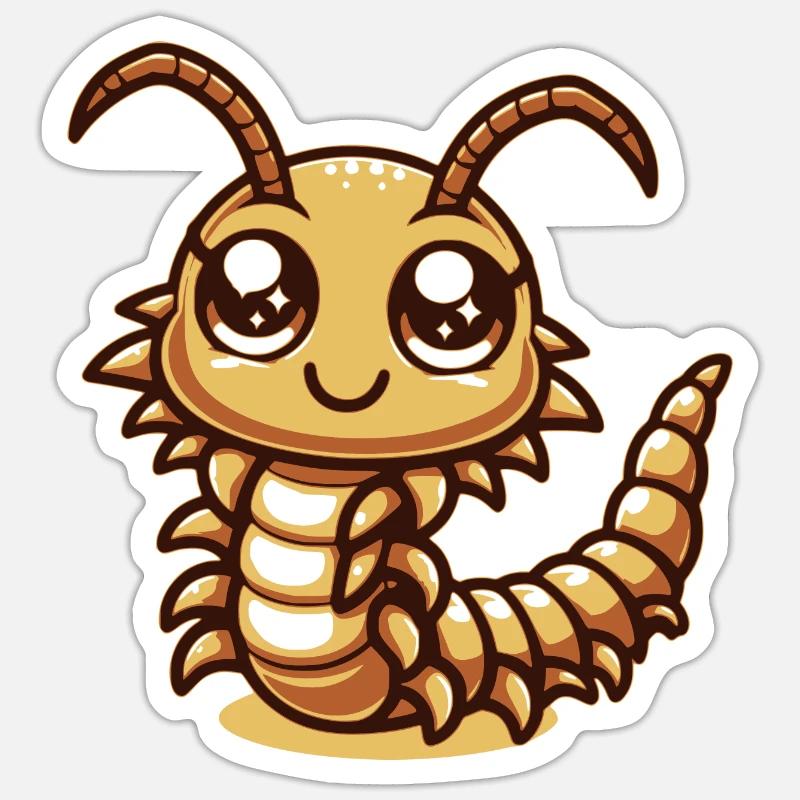 Tausendfüßler Sticker Größe S (10 x 10 cm)