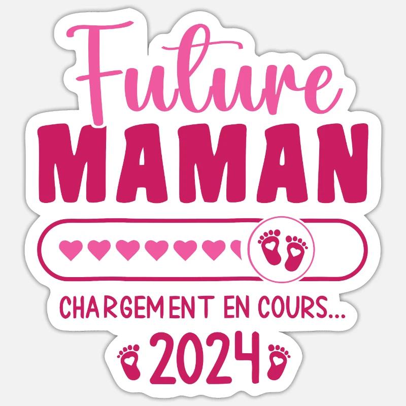 Werdende Mutter 2024 Fortlaufend Schwangere Mutter Sticker Größe S (10 x 10 cm)