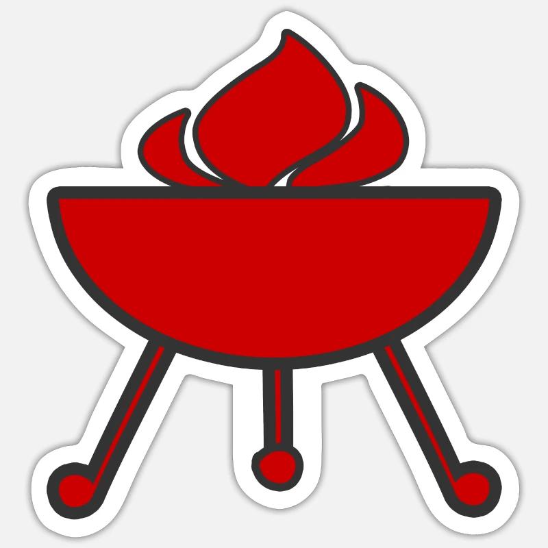 Grill Flames Fire Sticker size S (10 x 10 cm)
