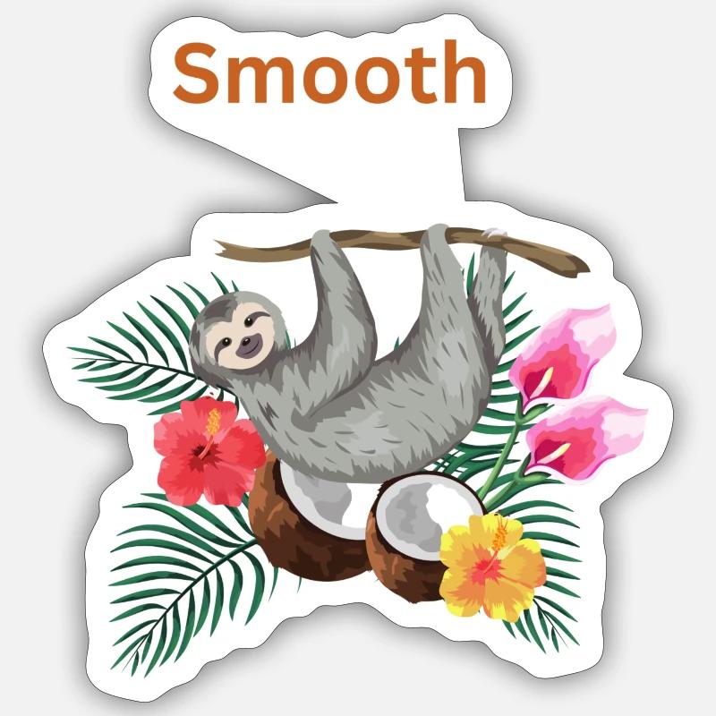 Smooth sloth Sticker Größe S (10 x 10 cm)