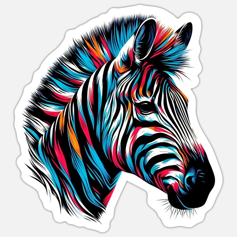 Zebra - Sticker size S (10 x 10 cm) - white matte
