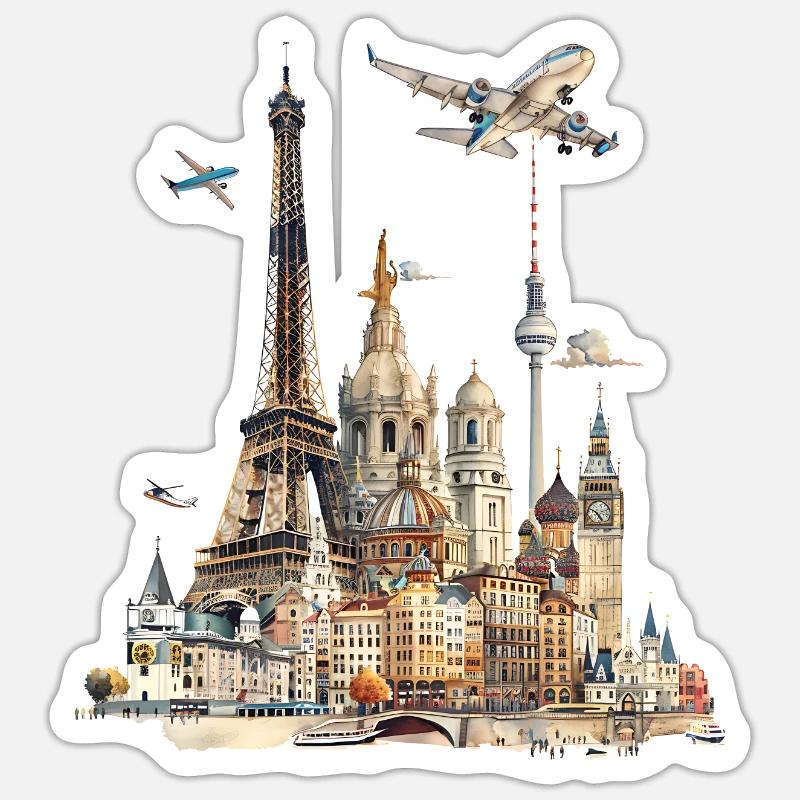 Chaque point de repère a sa propre histoire - Sticker taille S (10 x 10 cm) - blanc mat