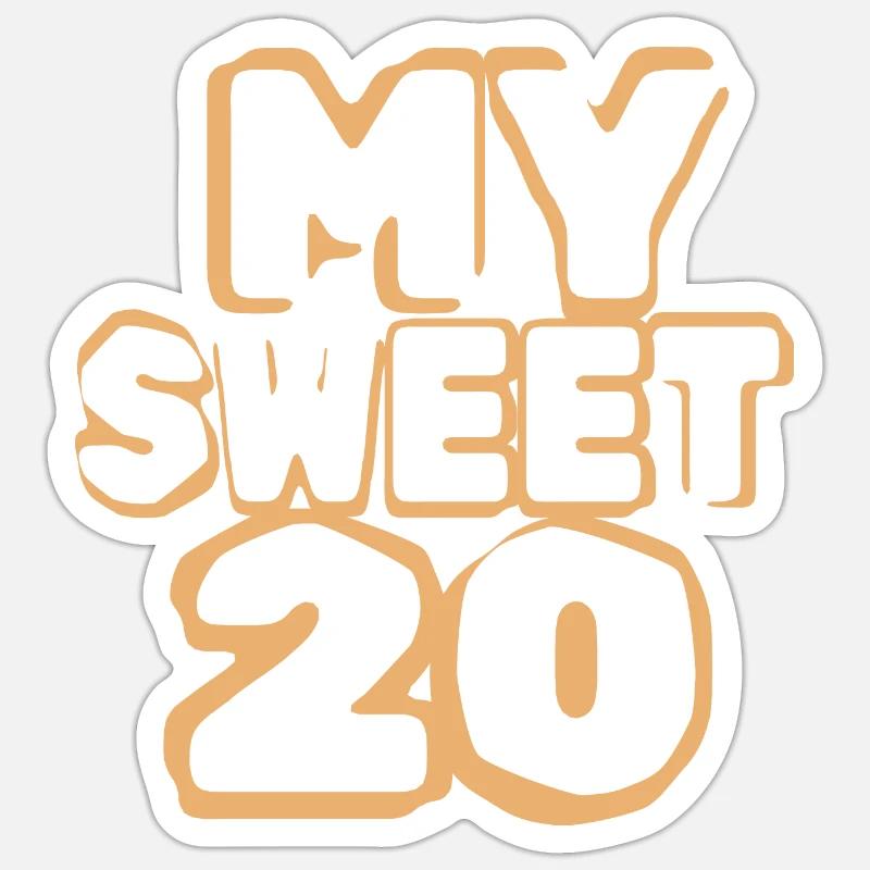 Süß 20 - Sticker Größe S (10 x 10 cm) - Mattweiß