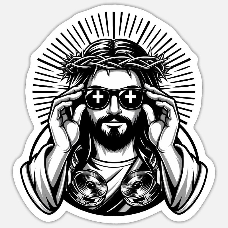 Modern Jesus - Sticker size S (10 x 10 cm) - white matte