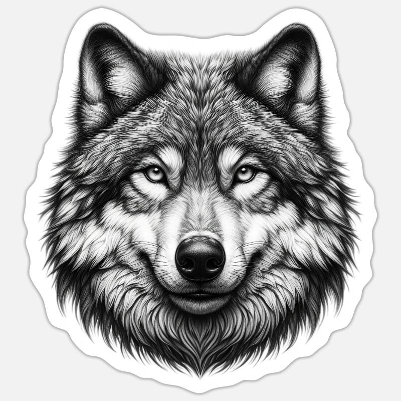 Wolf - Sticker size S (10 x 10 cm) - white matte