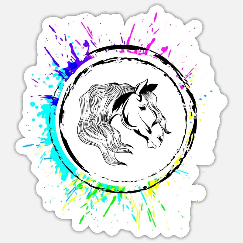 Pferd Kopf - Sticker Größe S (10 x 10 cm) - Mattweiß