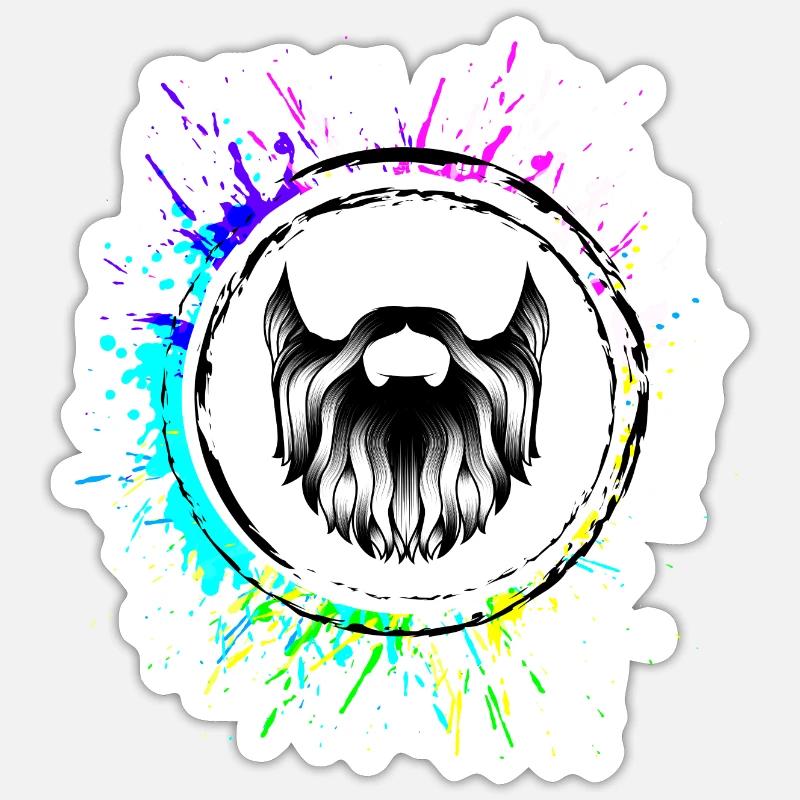 Bart symbol - Sticker Größe S (10 x 10 cm) - Mattweiß