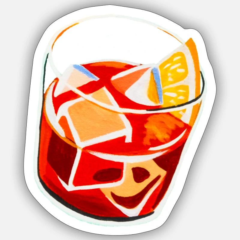 Aperitivo-Zeit - Sticker Größe S (10 x 10 cm) - Mattweiß