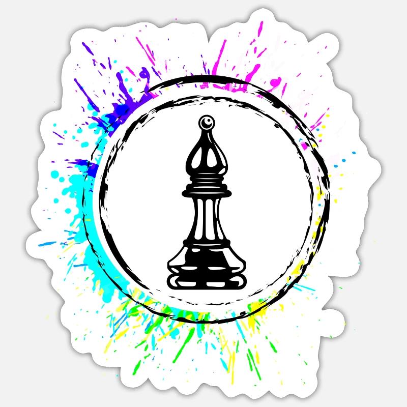 Schachfigur symbol - Sticker Größe S (10 x 10 cm) - Mattweiß