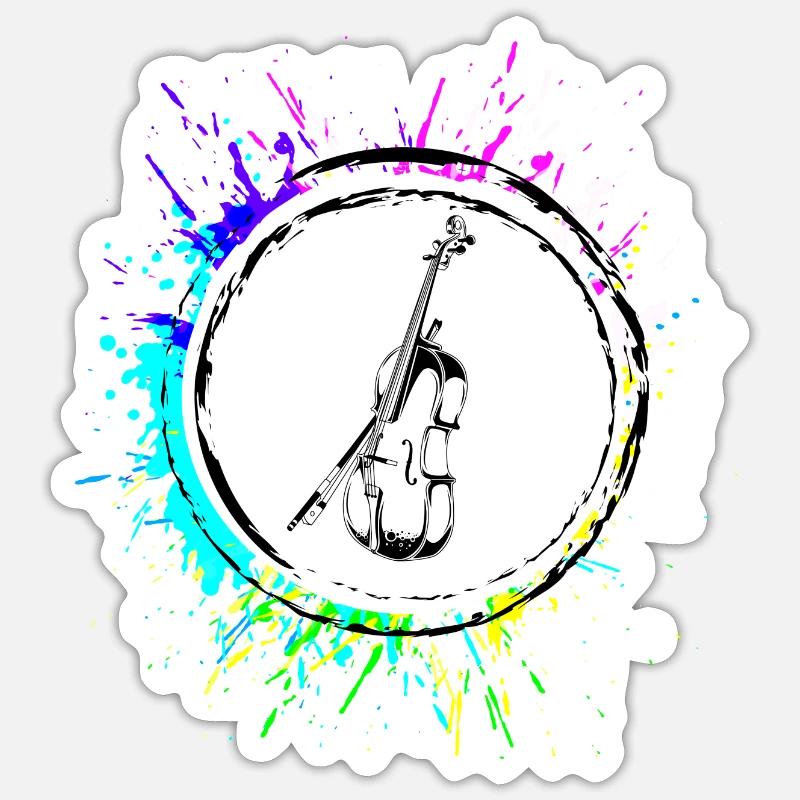 Violin icon symbol - Sticker size S (10 x 10 cm) - white matte