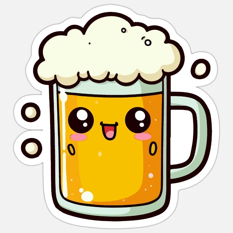 Comic Bier Sticker Größe S (10 x 10 cm)