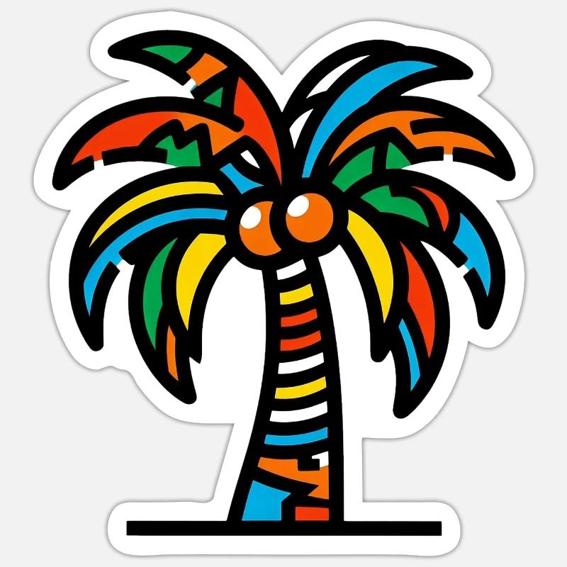 Palm tree - Sticker size S (10 x 10 cm) - white matte