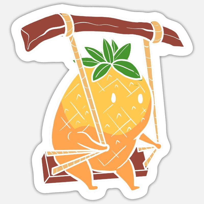 Ananas - Sticker Größe S (10 x 10 cm) - Mattweiß