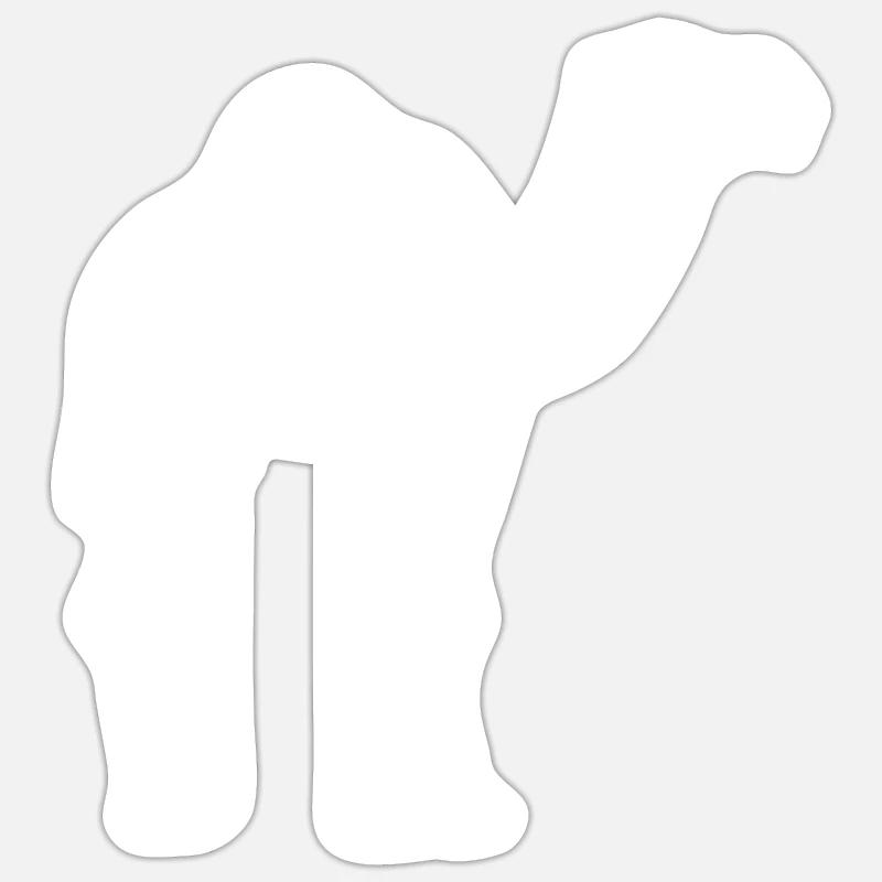 Chameau - Sticker taille S (10 x 10 cm) - blanc mat