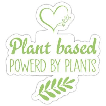 Plant based Powered by Plants - Sticker size S (10 x 10 cm) - white matte - Front