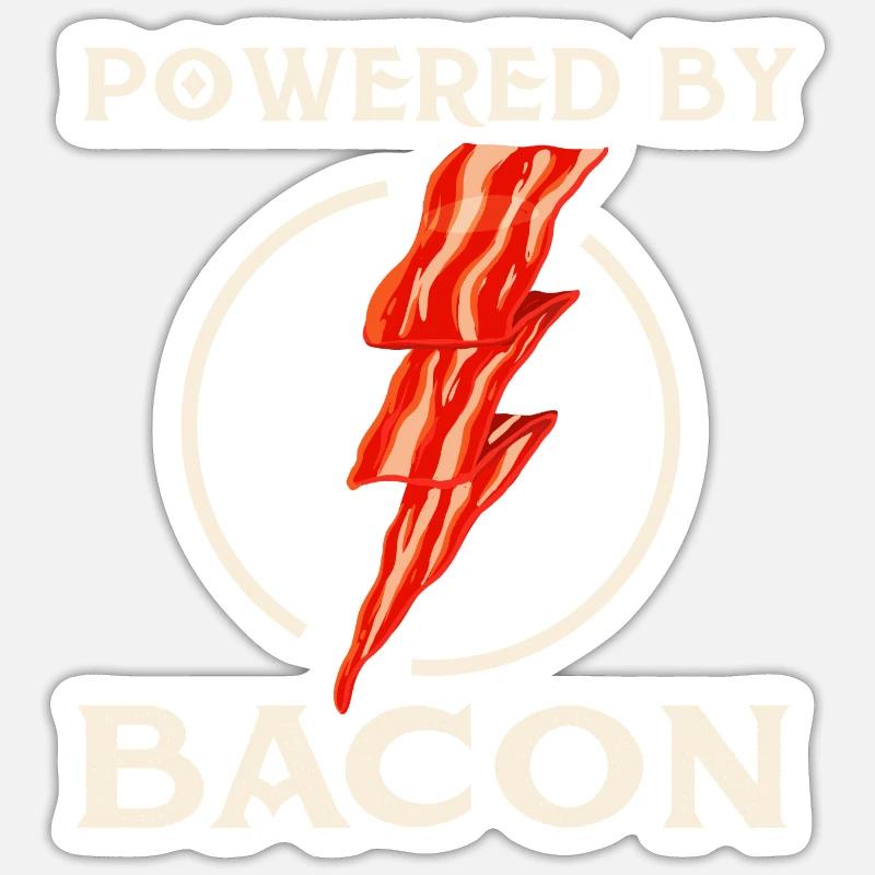 Powered By Bacon - BBQ Pork Lover Grilling Sticker size S (10 x 10 cm)
