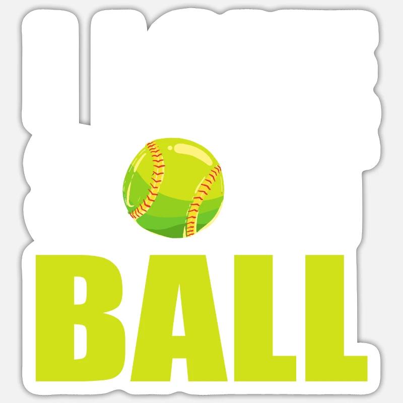 Softball Joueurs de softball - Sticker taille S (10 x 10 cm) - blanc mat
