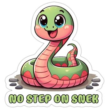 Kein Schritt auf Snek: urkomisches Warnschild - Sticker Größe S (10 x 10 cm) - Mattweiß - Vorne