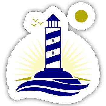Lighthouse - Sticker size S (10 x 10 cm) - white matte - Front