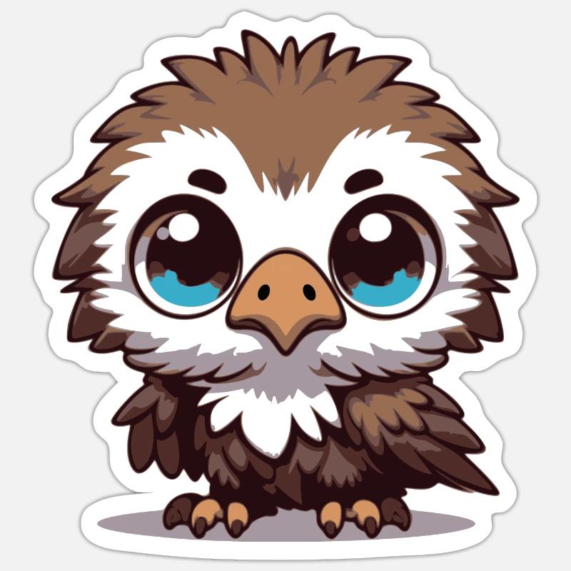 Eule - Sticker Größe S (10 x 10 cm) - Mattweiß