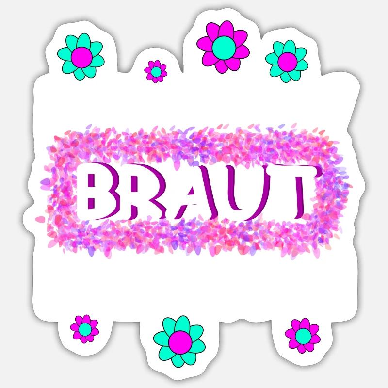 Braut Begleitung - Sticker Größe S (10 x 10 cm) - Mattweiß