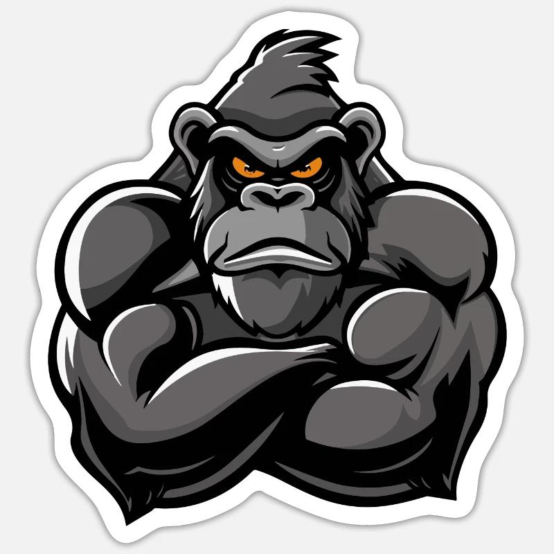 Gorilla Comic - Sticker size S (10 x 10 cm) - white matte