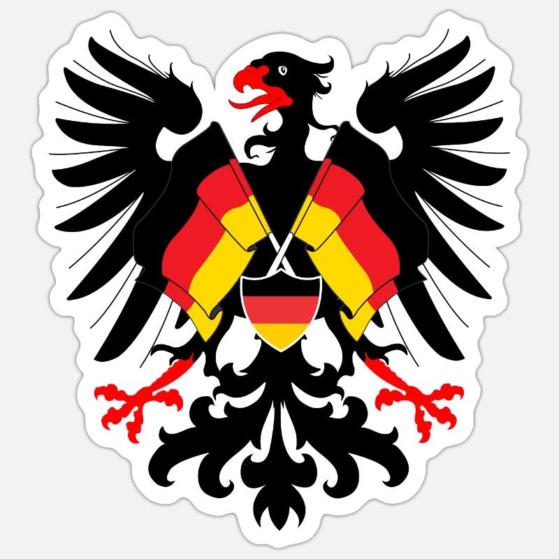 German Eagle with flags Germany Sticker size S (10 x 10 cm)