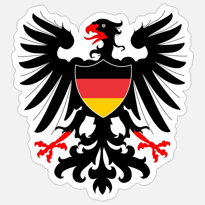 German Eagle with shield German flag Sticker size S (10 x 10 cm)