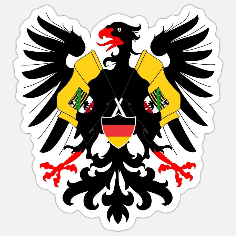 German Eagle with flags Saxony Anhalt County Sticker size S (10 x 10 cm)