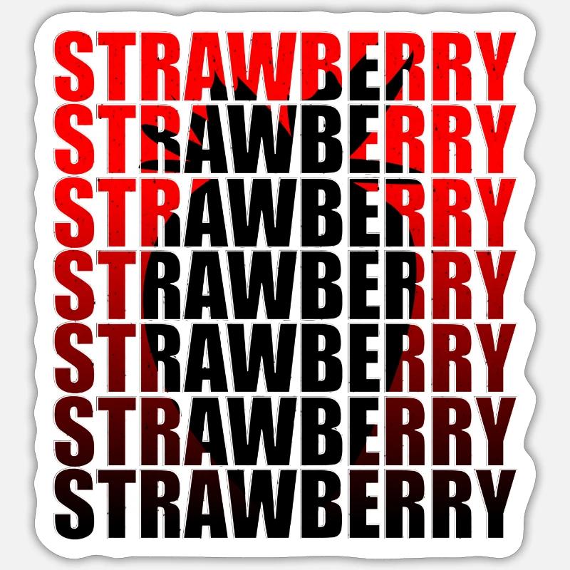 Erdbeere - Sticker Größe S (10 x 10 cm) - Mattweiß